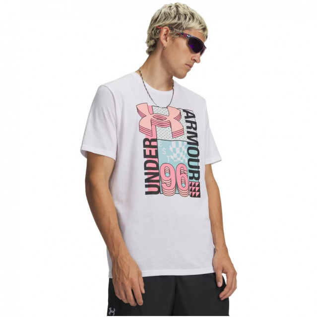 Футболка Under Armour UA M LOGO COLLAGE SS белая