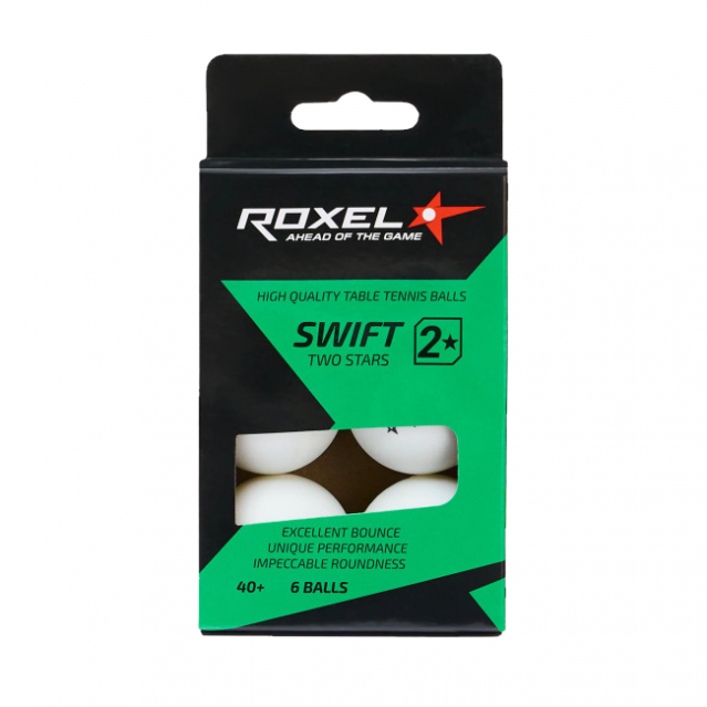 Набор мячей Roxel 2* Swift белый 6шт.
