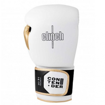 Перчатки боксерские Clinch Contender бело-черно-золотые 10 Oz