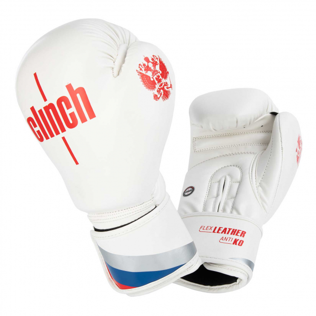Боксерские перчатки Clinch Olimp 10 oz бело-красные