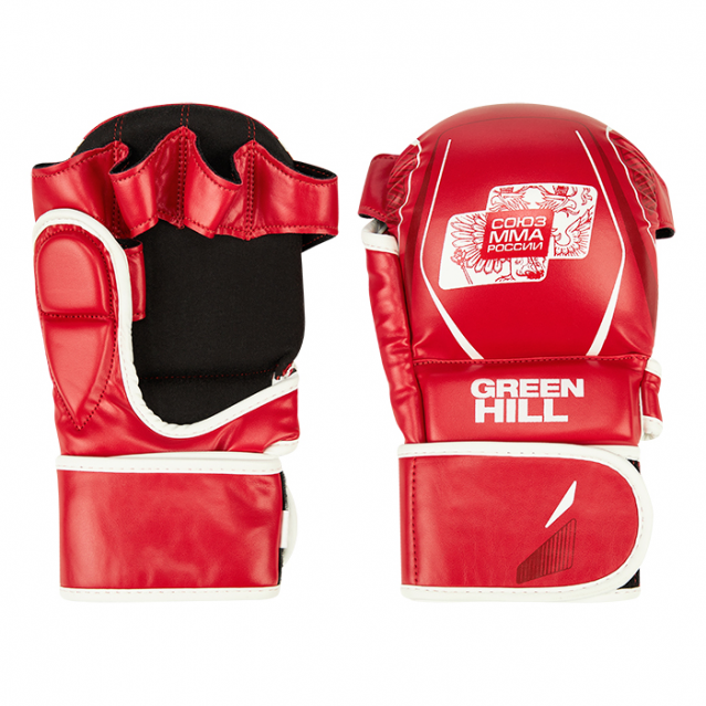 Перчатки Green Hill СОЮЗ MMA РОССИИ красные