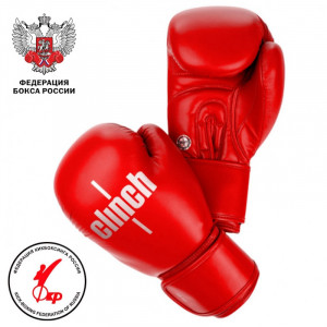 Боксерские перчатки кожаные Clinch Olimp Plus 10 oz красные