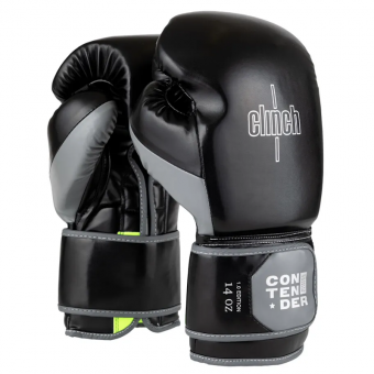 Перчатки боксерские Clinch Contender черно-серые 10 Oz