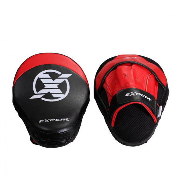 Тренерские лапы Fight EXPERT 07 ПВХ черный-красный 25x18x5 см